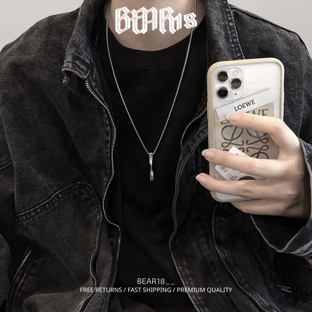 ( FULL SIZE ) Dây chuyền bạc thép titan không gỉ phong cách streetwear cá tính phù hợp cho nam và nữ BEAR18 - VC108