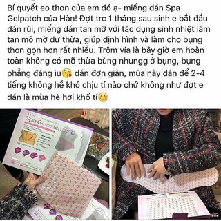Miếng Dán Tan Mỡ Bụng Spa Gel Patch 42°C Hàn Quốc
