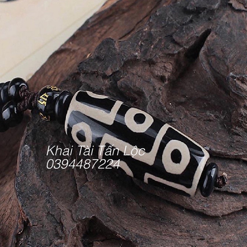 MẶT DÂY CHUYỀN THIÊN CHÂU DZI TÂY TẠNG 9 MẮT MỆNH KIM , THỔ