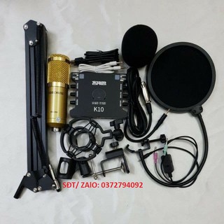 Combo micro bm900 woaichang và sound card k10