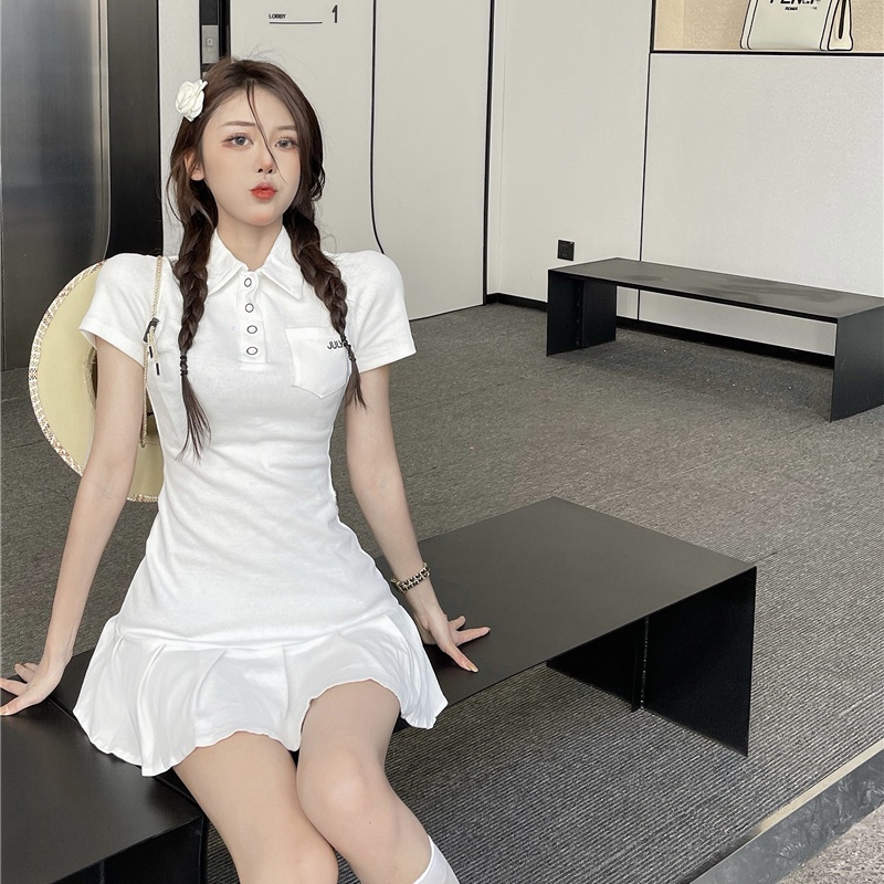 Đầm Ngắn Xếp Ly Ôm Dáng Thời Trang Mùa Hè Cho Nữ