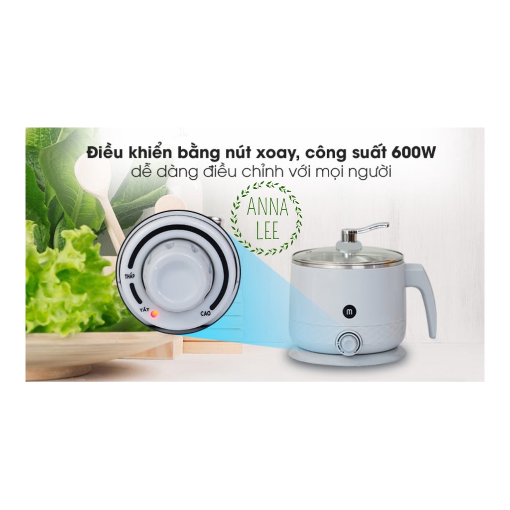 Ca nấu đa năng Mishio MK214 600W inox 304,Thu Nhiệt Nhanh, Giữ Nhiệt Giúp Thức Ăn Luôn Nóng Anna Lee