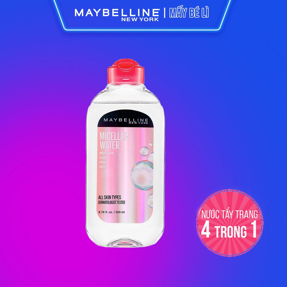 ( Mypham35 ) Nước Tẩy Trang Micellar Dưỡng Da Không Cồn 4 Trong 1 Maybelline New York Micellar Water 4-in-1 400ml