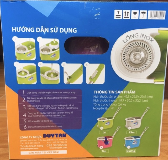 Bộ Lau Nhà 360 Matsu Duy Tân 11L Lồng Inox Có Bánh Xe