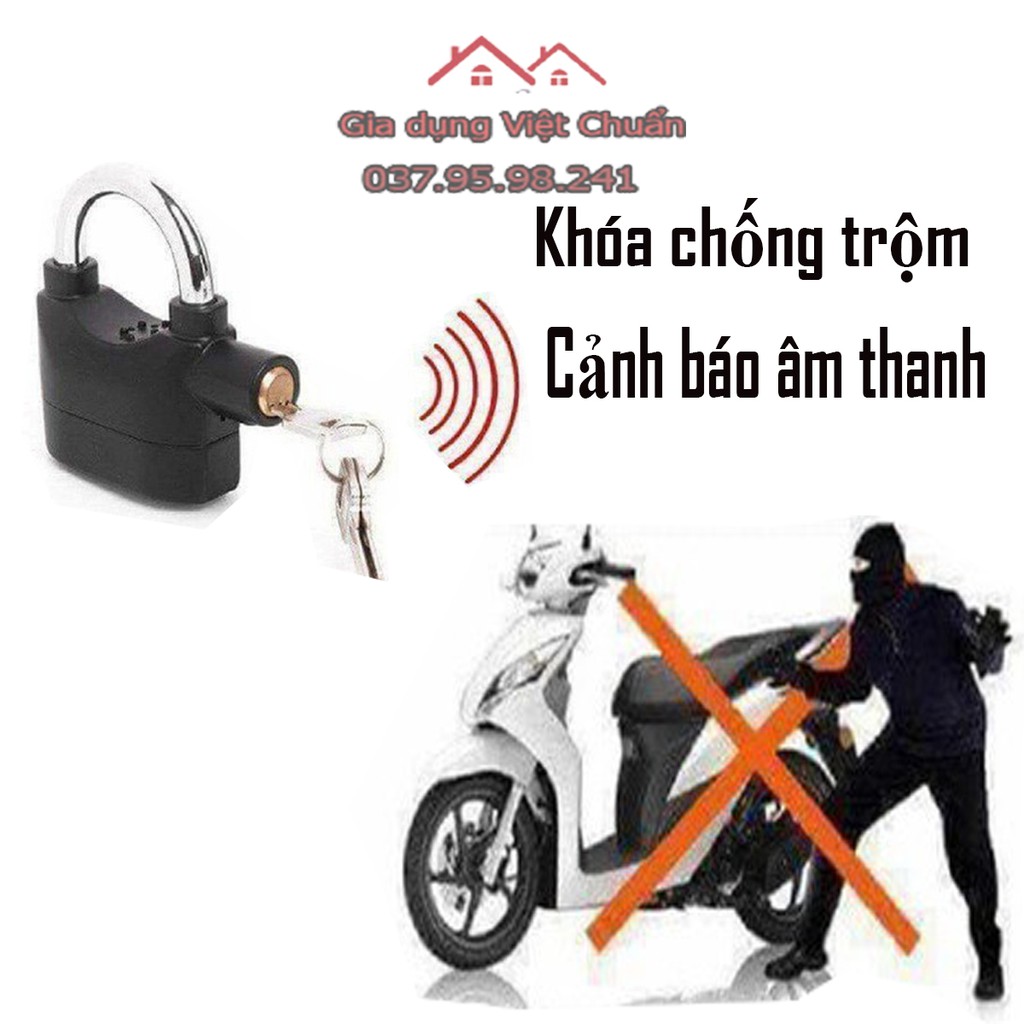 Khóa chồng trộm báo động xe máy xe máy cửa nhà phát tiếng kêu khi có tác động mạnh gd62