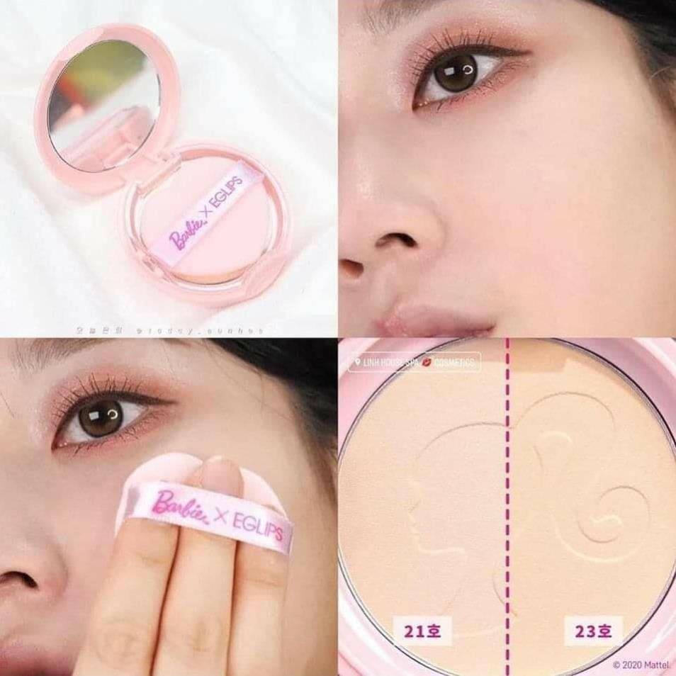 Phấn phủ Eglips x Barbie Blur Powder Pact dạng nén kiềm dầu, che phủ tốt - HanZy Store