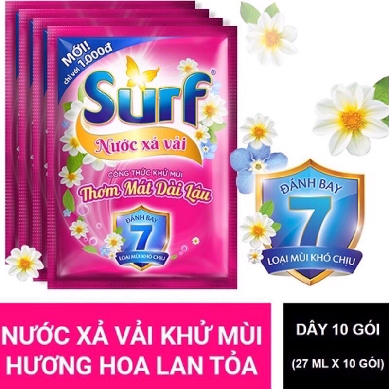 Nước Giặt Surf Dây 10 gói x 27ml