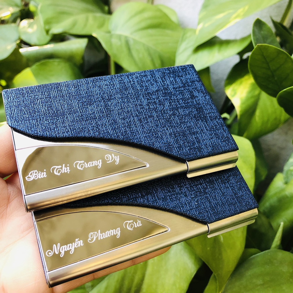 Mua ví đựng danh thiếp khắc tên theo yêu cầu làm quà tặng khách hàng, hộp đựng card visit rẻ đẹp nhất shopee