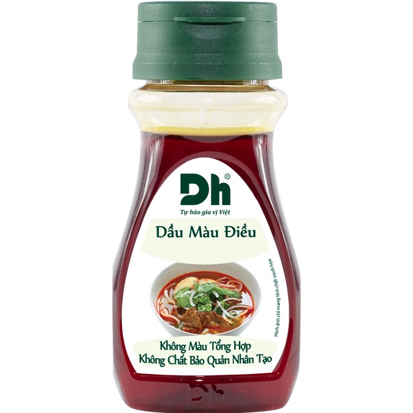 Dầu màu điều Dh Foods gia vị chế biến thực phẩm, tạo màu tự nhiên cho món ăn lọ 100ml