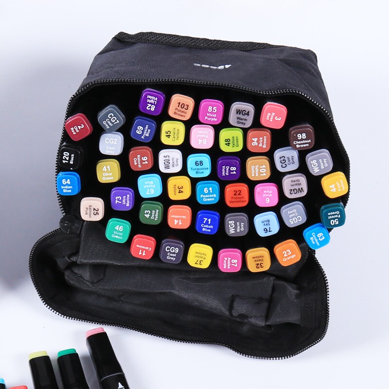 Bút màu dạ marker chuyên nghiệp hãng Touchshi kèm túi vải họa cụ vẽ tranh cao cấp