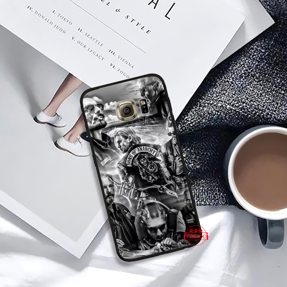 Ốp điện thoại mềm họa tiết phim Mỹ Sons of Anarchy cho Samsung S6 S7 Edge S8 S9 S10 Plus