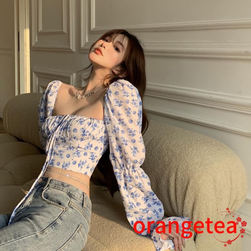 Áo Croptop Dài Tay In Họa Tiết Thời Trang Cho Nữ