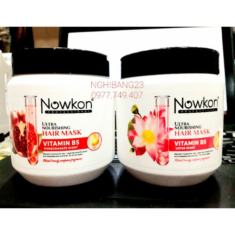 [Chính hãng] Hấp dầu NOWKON siêu mềm mượt, phục hồi tóc gãy rụng hương lựu, và hương sen giữ mùi lâu.