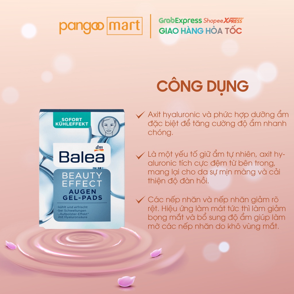 Miếng Dán Mặt Nạ Mắt Balea Beauty Effect Augen Gel-Pad (6 Miếng)- Đức