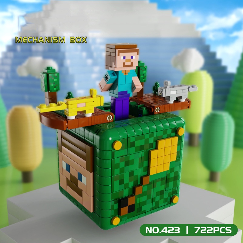 Đồ Chơi Lắp Ráp Kiểu LEGO Chiếc Hộp Bí Ẩn Thế Giới Mine Craft, Iron Man, Super Mario Mystery Box Với 500+ Mảnh Ghép