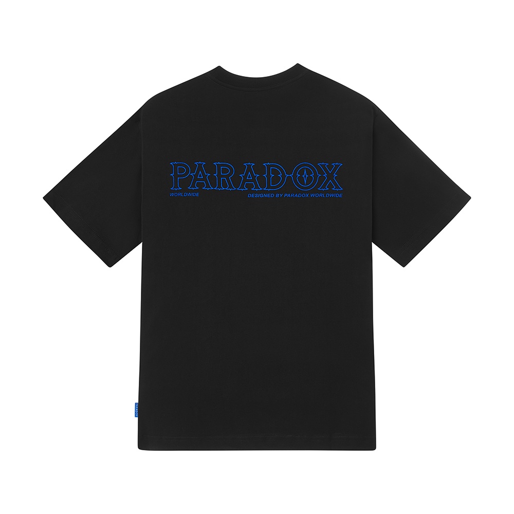Áo thun form rộng Paradox tay lỡ - Unisex - In hình - GENUINE LOGO - Đen, Trắng