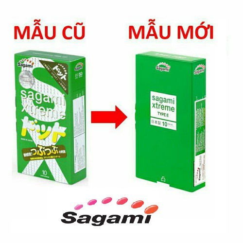 Bao cao su Sagami Green gân gai hộp 10 chiếc NinaGen