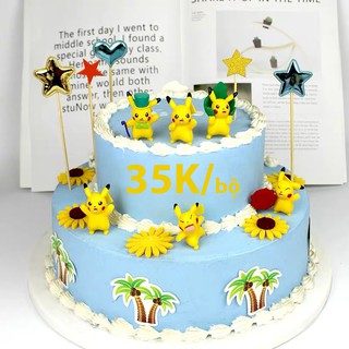 Sét 6 con PIKACHU trang trí bánh kem