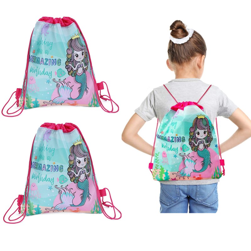 Ba Lô Rút Dây In Hình Nàng Tiên Cá Xinh Xắn Dành Cho Cả Nam Và Nữ