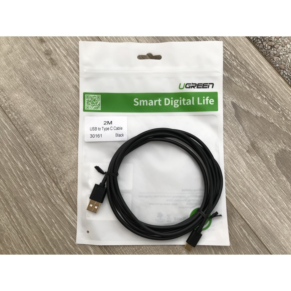 Cáp Type C To USB 2.0 Chính Hãng Ugreen 30161(Black, 2M) - Hàng chính hãng