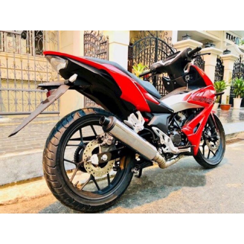 Pô cbr red leo logo RL + KÈM CỔ 2 KHÚC gắn winer raider satria exciter sirius wave dream wave a110 s rsx blade future