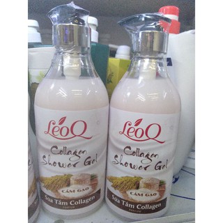 Sữa tắm Cám gạo Collagen LEOQ chai 600ml
