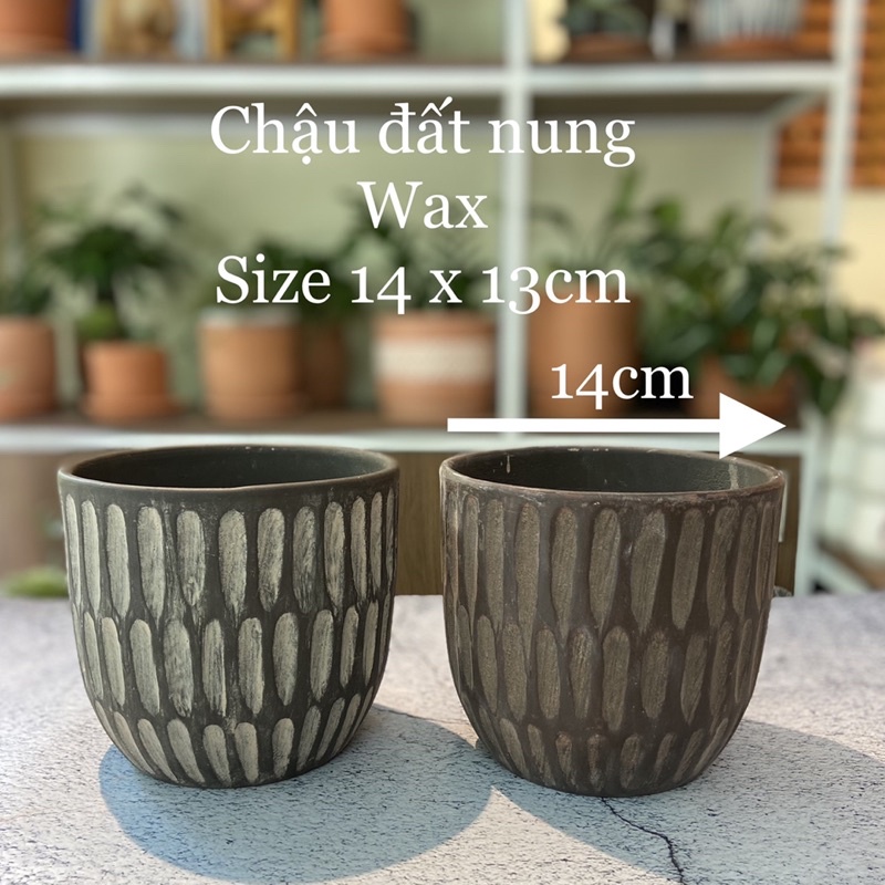 Chậu đất nung nhiều hoạ tiết, Size 14-15cm chậu trồng cây để bàn, sen đá xương rồng