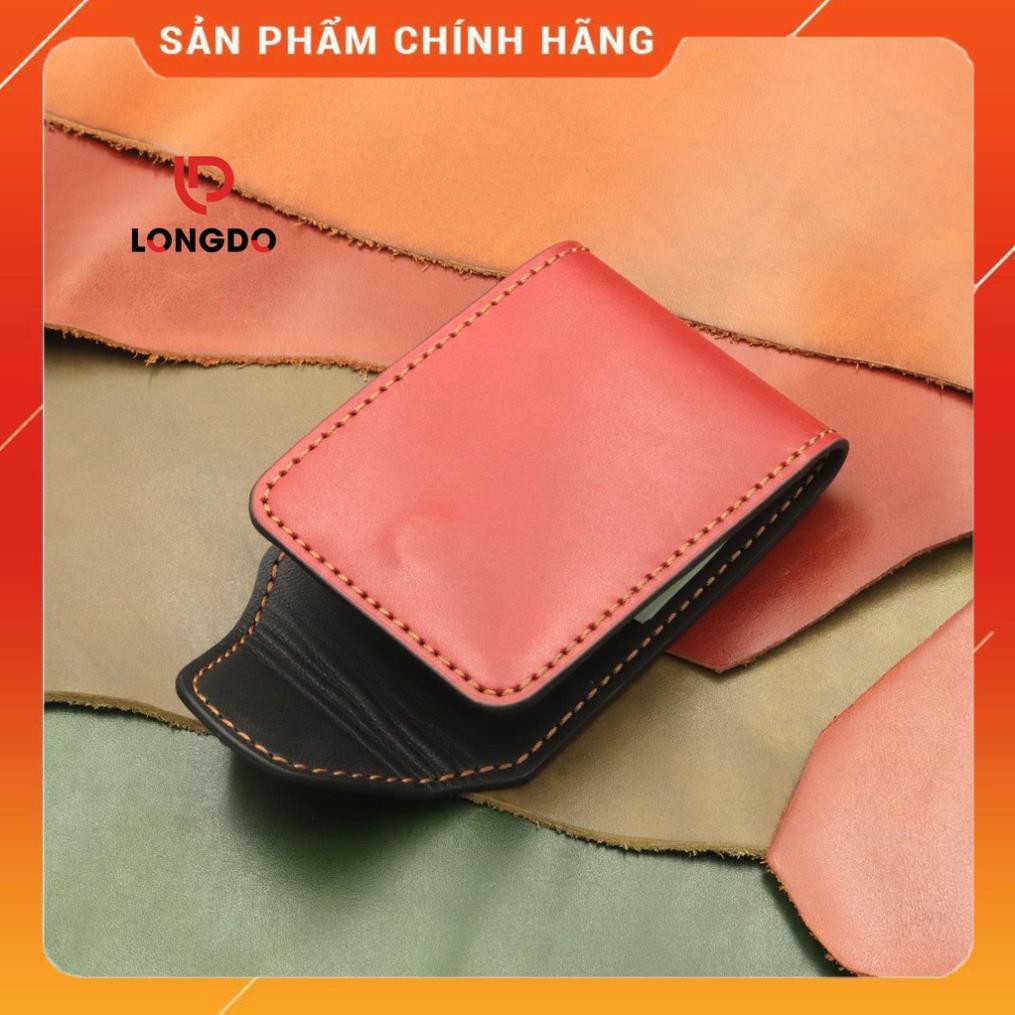 Ví Sen 5 Cao Cấp - Cam Kết 100% Da Bò Thật - Ví Nam Nhỏ Gọn Màu Đỏ Hàng Chính Hãng Thương Hiệu Longdo Leather  ྇