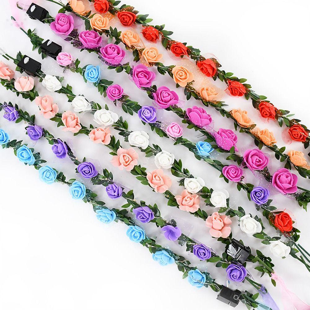 Băng Đô Cài Tóc Bằng Xốp Hình Hoa Hồng Màu Dạ Quang Thời Trang Cho Nữ
