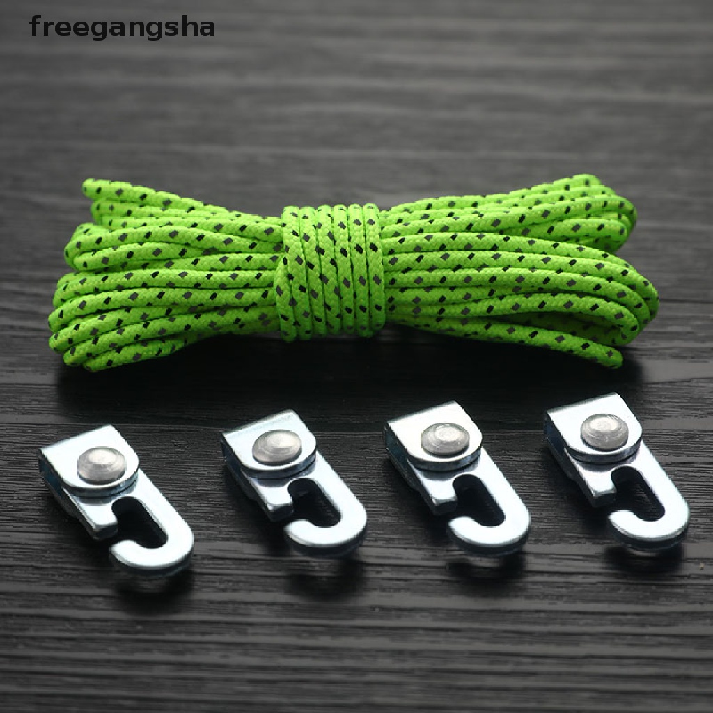 [FREG] Automatic Lock Hook Self-locking Free Knot Easy Tighten Rope Kit For Camping FDH