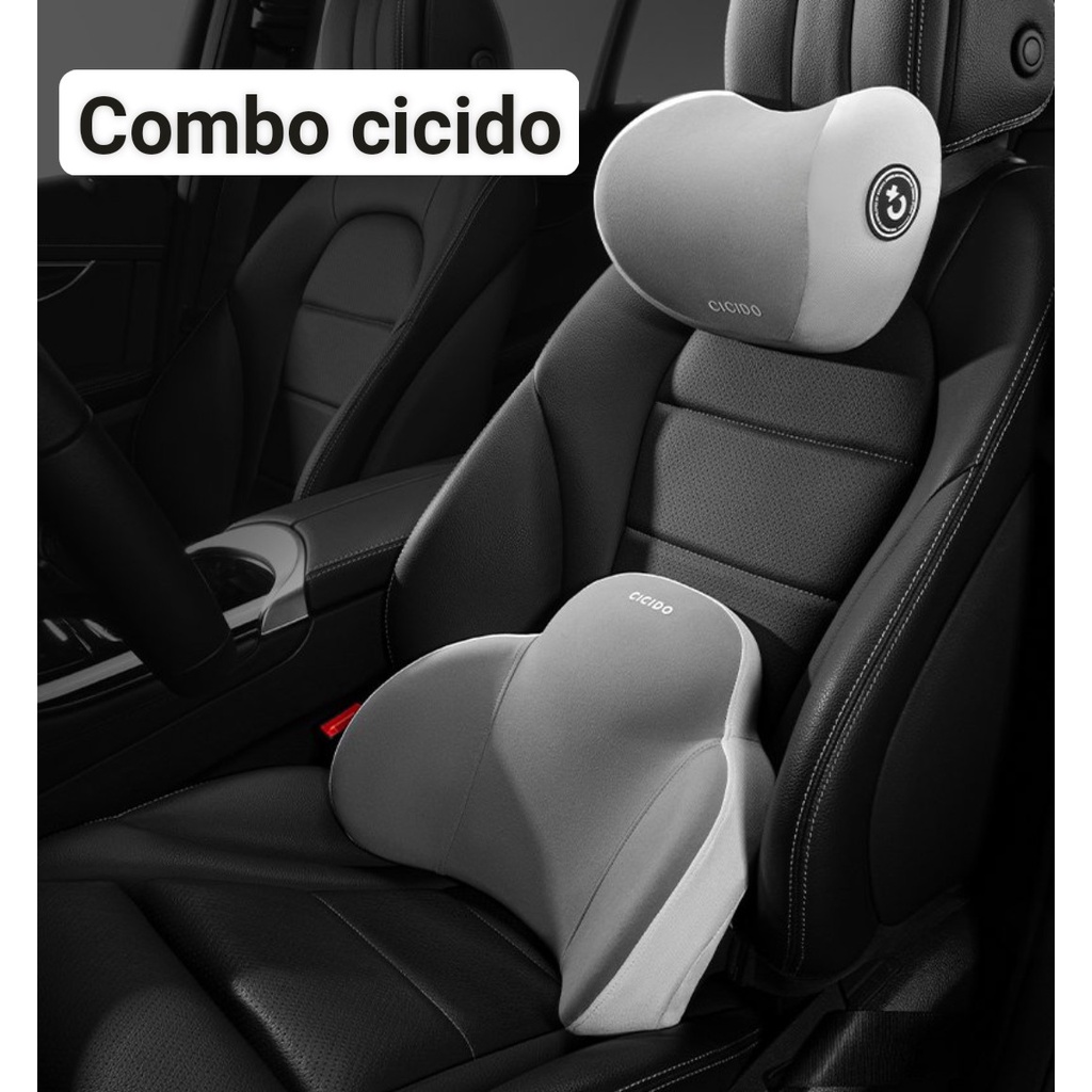 Combo tựa đầu và tựa lưng cicido cao cấp chính hãng dành cho ô tô