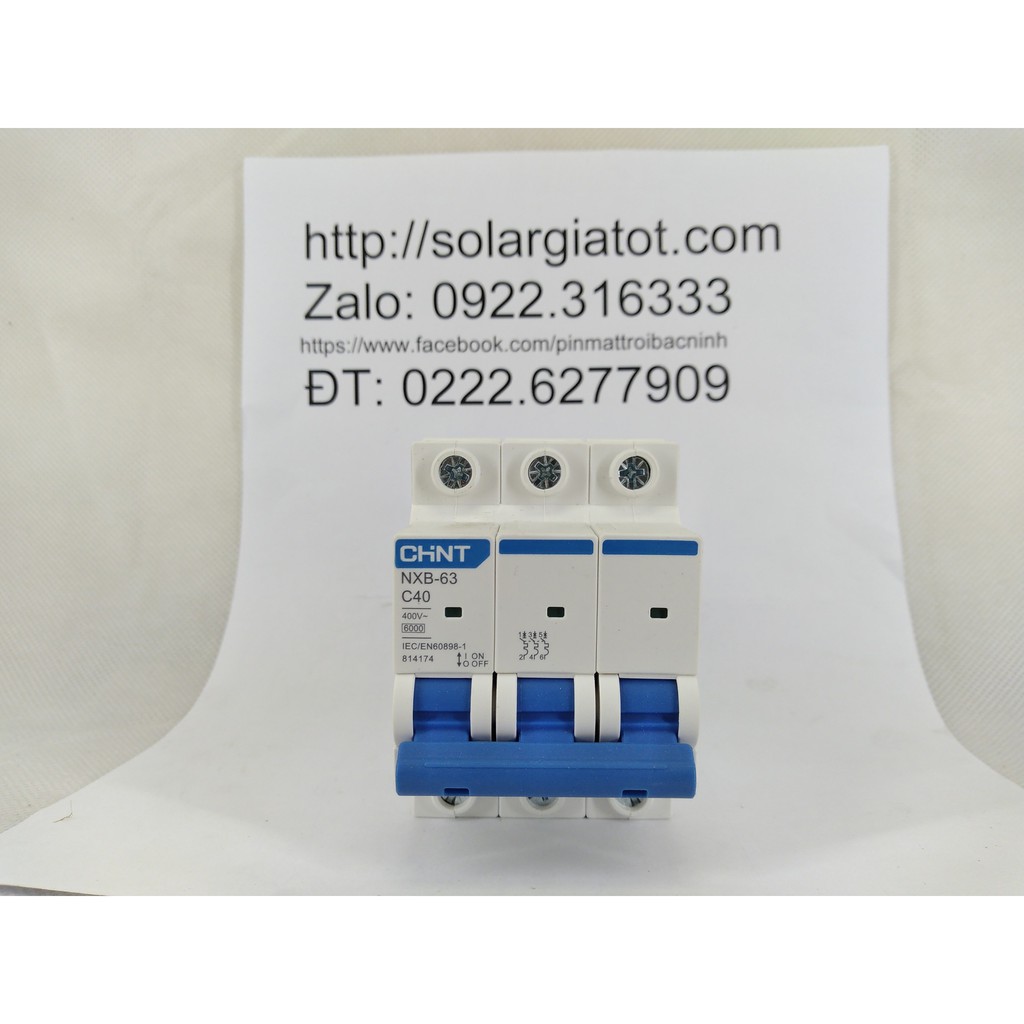 Aptomat MCB Loại 6kA – 3P (3 Pha) CHINT NBX-63 40A