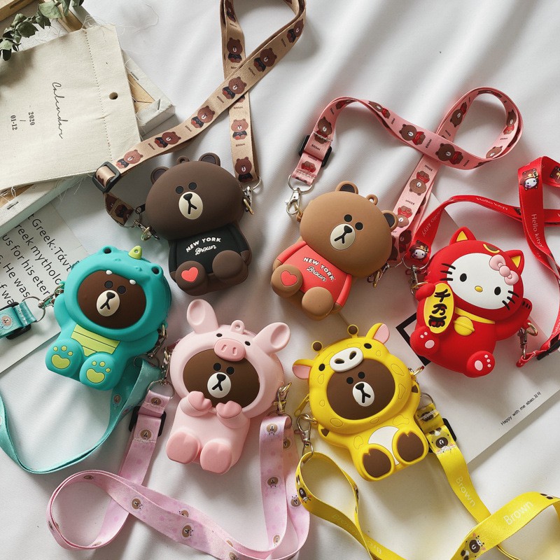 Túi Đeo Chéo Họa Tiết Hoạt Hình Dễ Thương Cho Bé Gái