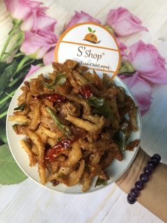 Cá cơm chấy tỏi xốc lá chanh 500g
