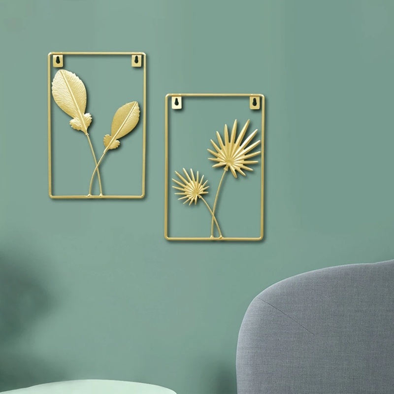 Phụ Kiện Treo Tường Trang Trí Hình Lá 3d Bằng Kim Loại Phong Cách Bắc Âu Hiện Đại