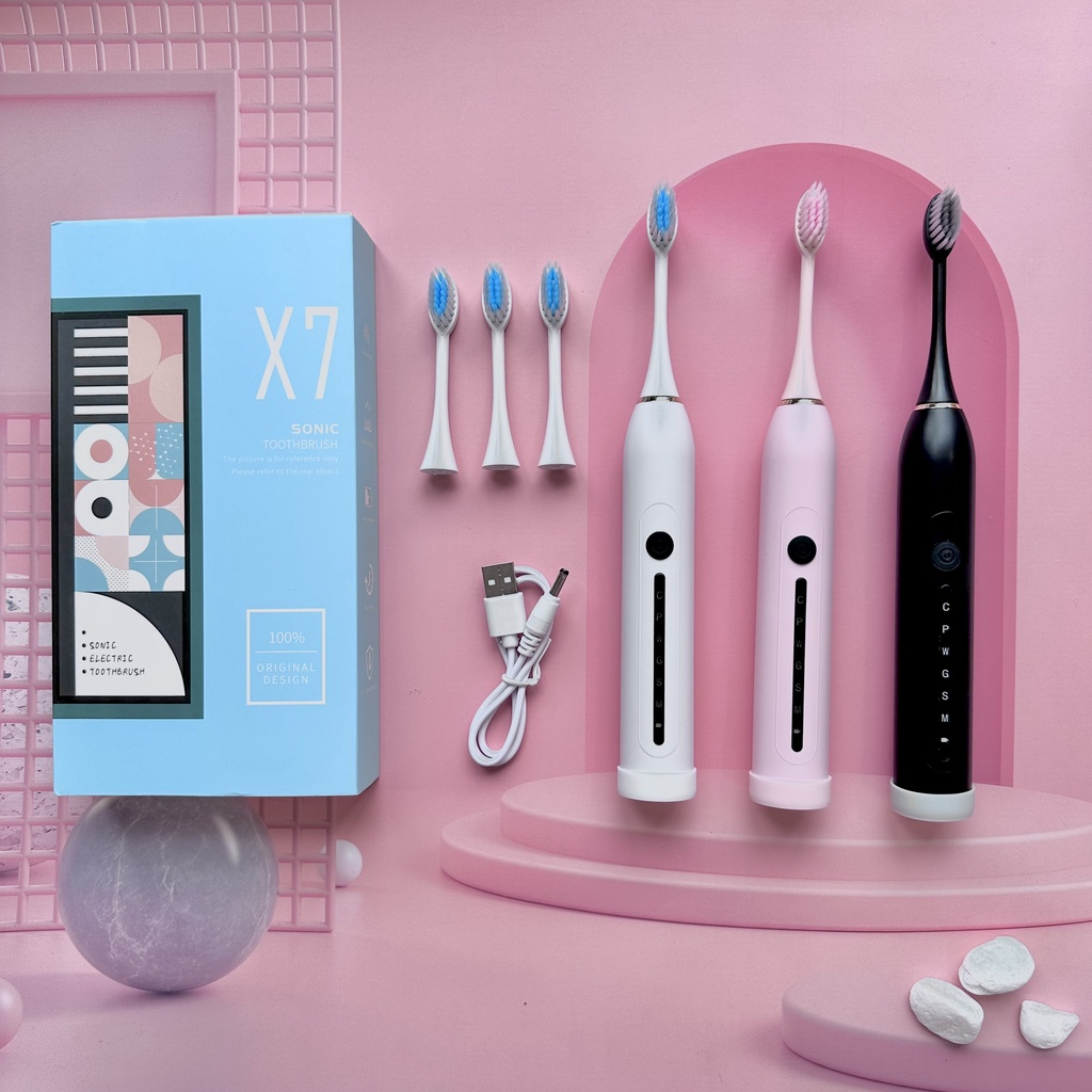 [Xả Kho] Bàn chải điện Sonic X7 với 6 chế độ rung, bàn chải phù hợp cho cả người niềng răng