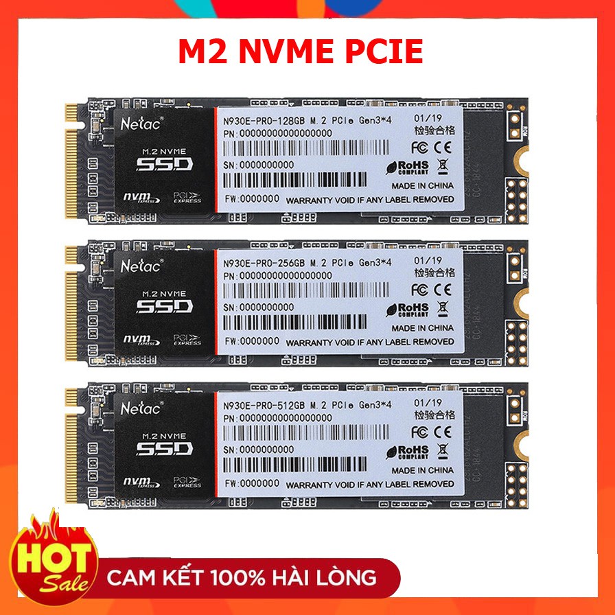 Ổ cứng ssd  M2 NVME Pcie Samsung / Intel / Lexar / Netac 500GB/256GB/128GB Hàng chính hãng - Bảo hành 3 năm