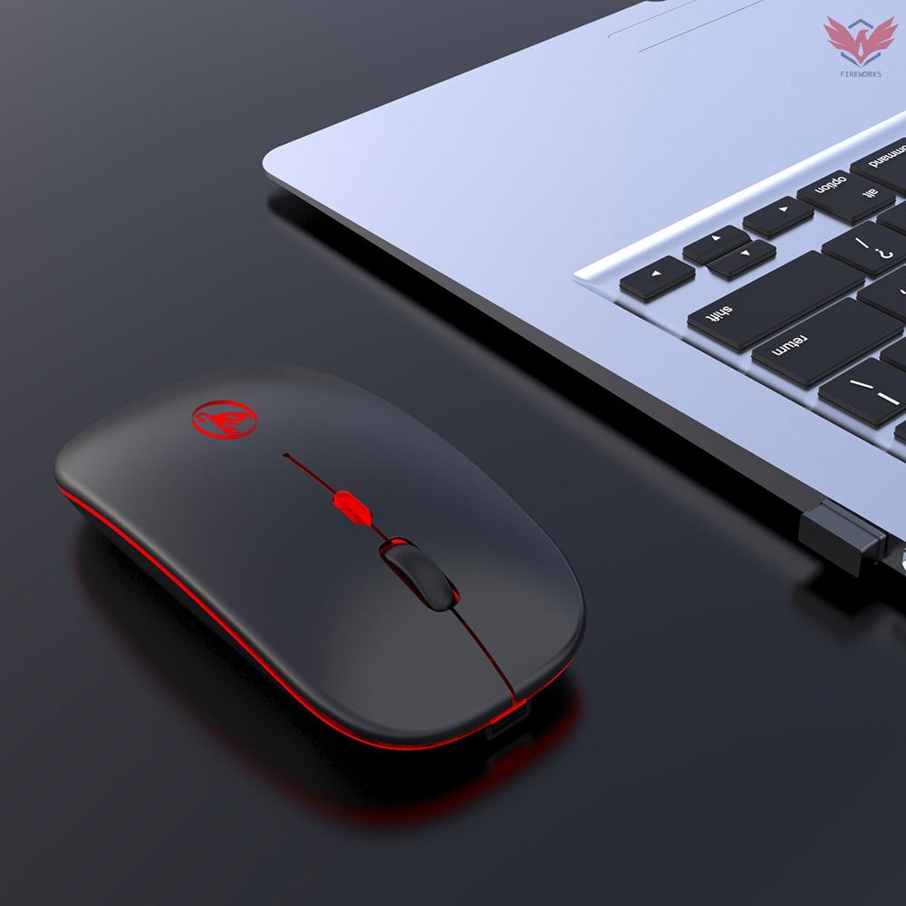 HXSJ T18 Dual Mode Mouse 2.4G Wireless Mouse BT Mouse Colorful Breathing Light Mute Mouse with Adjustable DPI for Laptop