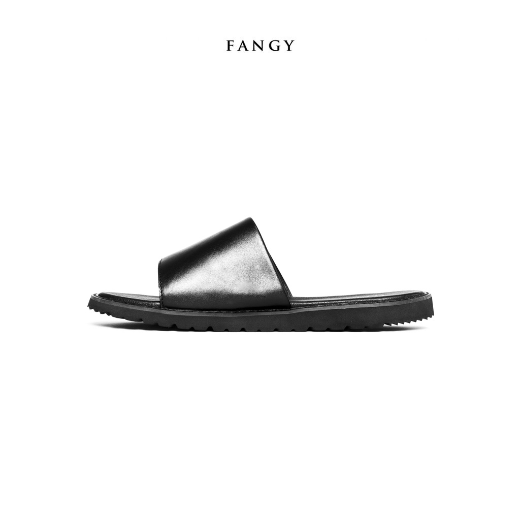 Dép FANGY BASIC SLIDES BLACK LEATHER