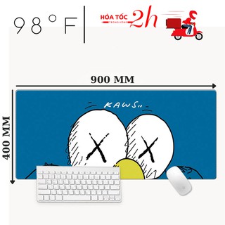 Lót chuột, bàn di chuột KAWS cỡ lớn 90x40, bo viền chắc chắn bền đẹp theo thời gian