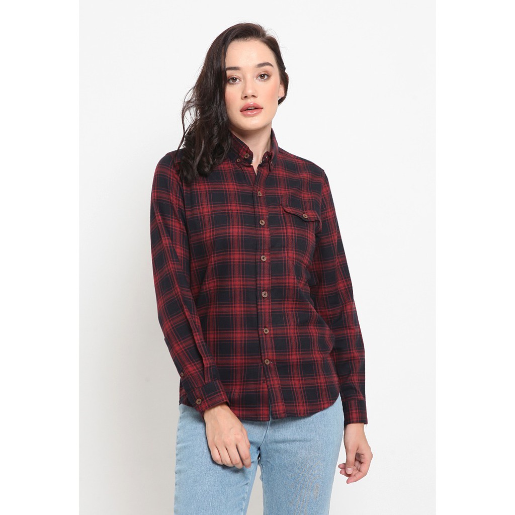 Áo Sơ Mi Vải Flannel Dáng Dài Màu Đỏ / Đen Thời Trang Cho Nam