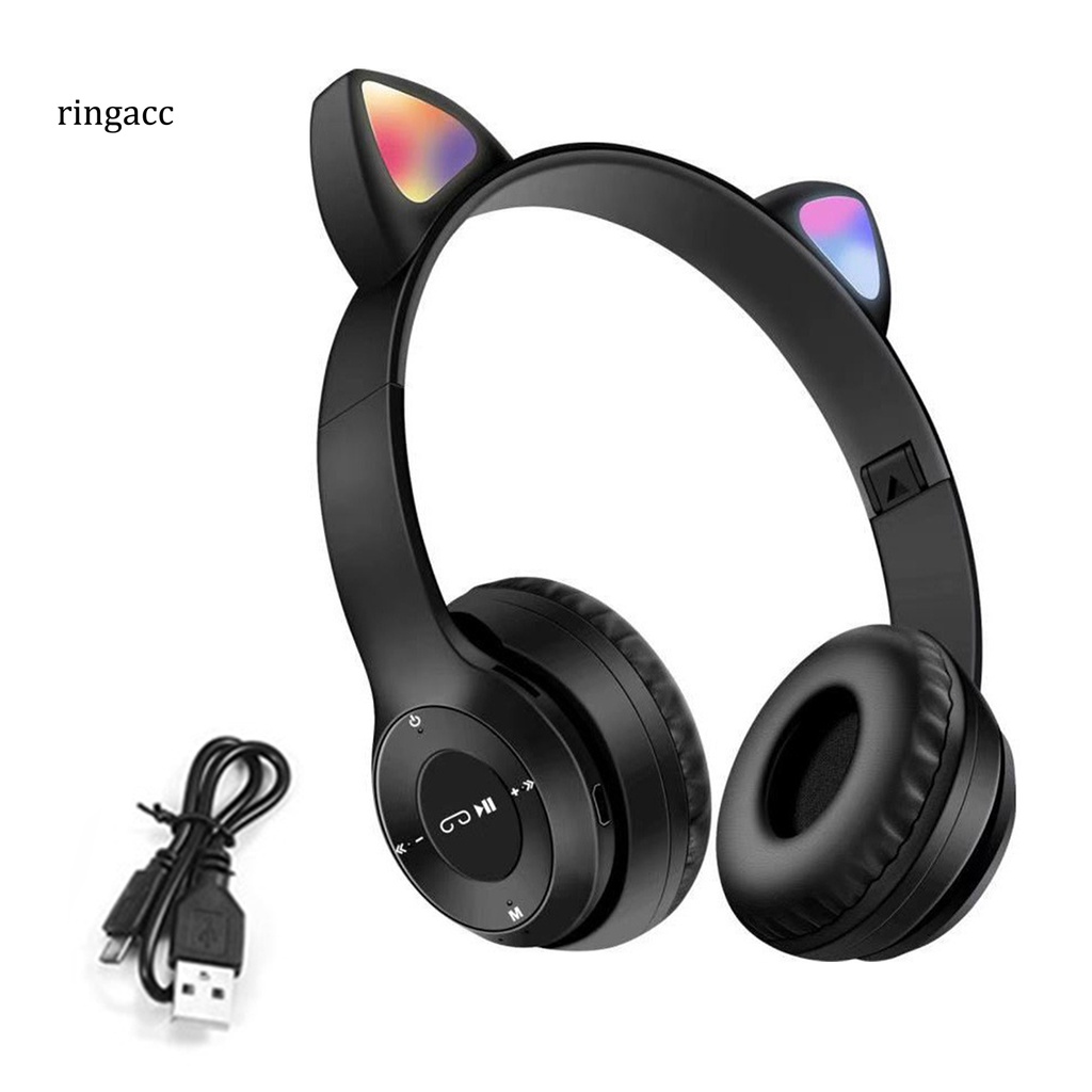 Tai nghe bluetooth 5.0 không dây hình tai mèo dễ thương thời trang cho trẻ em