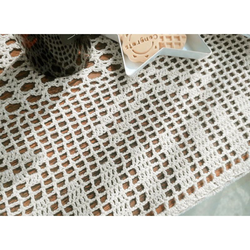 K02/Khăn trải bàn ren móc decor nhà cửa phòng trà phong cách châu Âu thủ công vintage Nhật Bản retro lenhome