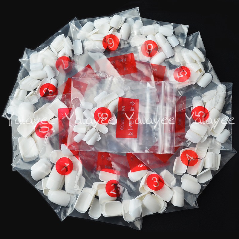 Miếng Dán Móng Tay Giả Hình Tròn Trong Suốt/ Màu Tự Nhiên Phong Cách Nhật Bản Độc Đáo