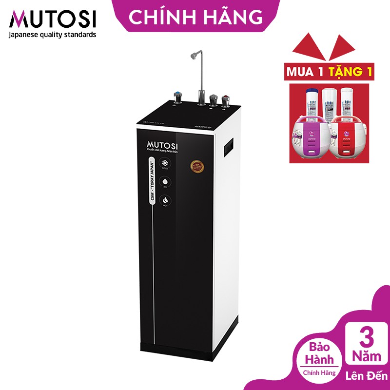 [Mã ELTECHZONE giảm 5% đơn 500K] Máy lọc nước nóng lạnh nguội 8 lõi Mutosi MP-350D-BK