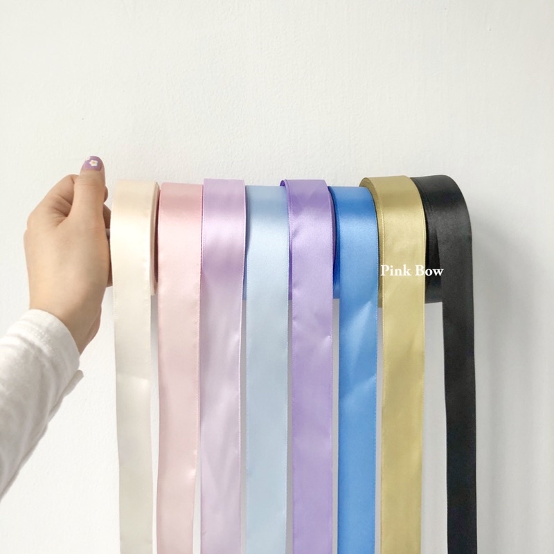 (1 MÉT) Dây ruy băng bản 2.5cm Satin Gói Quà/ Cột Tóc/ Buộc Hoa/ Trang trí bánh kem tiệc tùng đủ màu pastel Hàn Quốc
