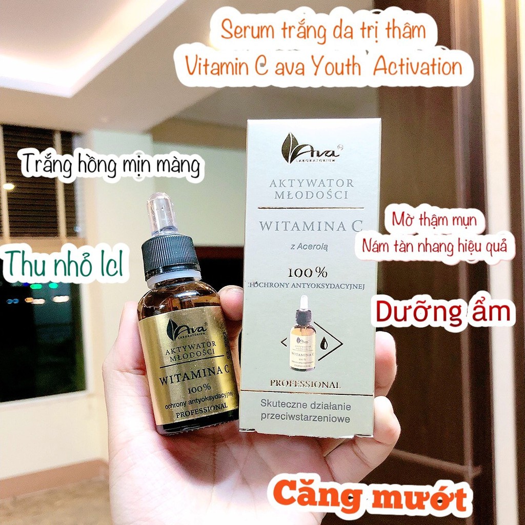 Serum Vitamin C Ava Trắng Da, Giảm Thâm Vitamin C (30ml)