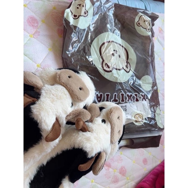 DÉP BÔNG HÌNH BÒ SỮA LÔNG MỀM MỊN ẤM ÁP