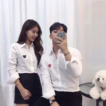 ÁO SƠ MI NỮ THÊU TRÁI TIM CỰC CUTE