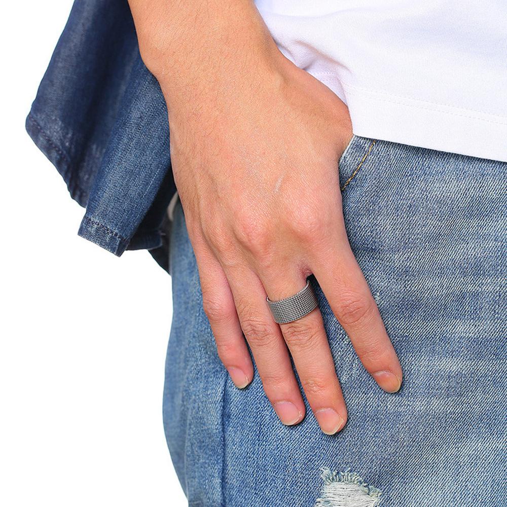 Nhẫn bằng thép không gỉ màu đen / bạc phong cách thời trang hip hop cá tính